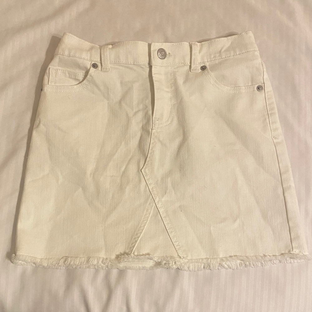 Classic White Denim Skirt